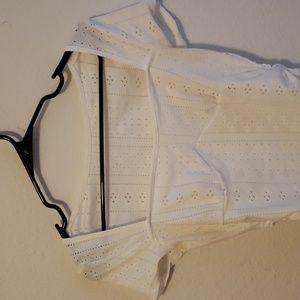 Bodycon eyelet mini white dress